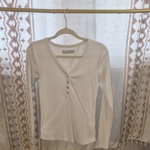 American Eagle Outfitters White Long Sleeve Tee